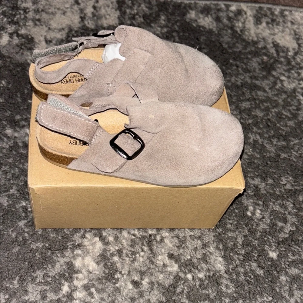 Zara Kids Suede Buckle Shoes - Tan